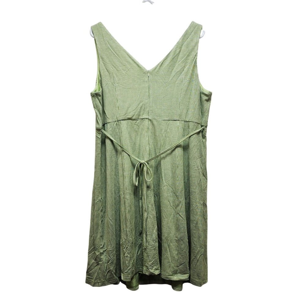 Roschico Green Sleeveless Midi Dress  Tie Back & V-Neckline Size 4XL EcoSoft - Picture 3 of 6